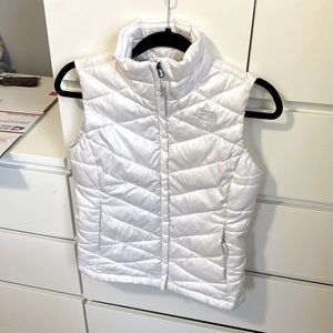 North Face white 550 puffer vest